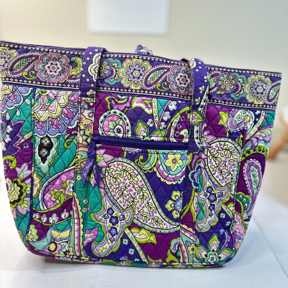 Vera Bradley Signature Laptop Tote Bag Multicolored Paisley Print - Picture 4 of 14